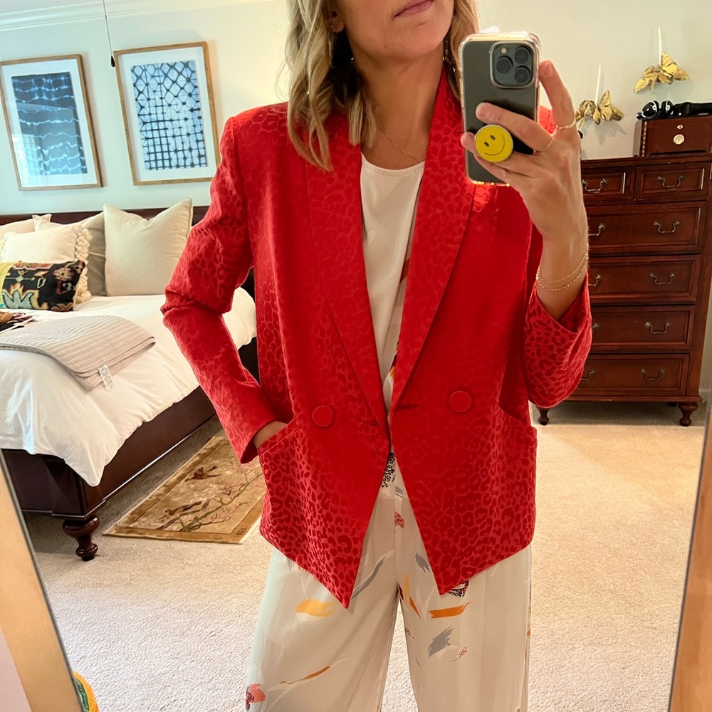 Michelle Mason leopard blazer